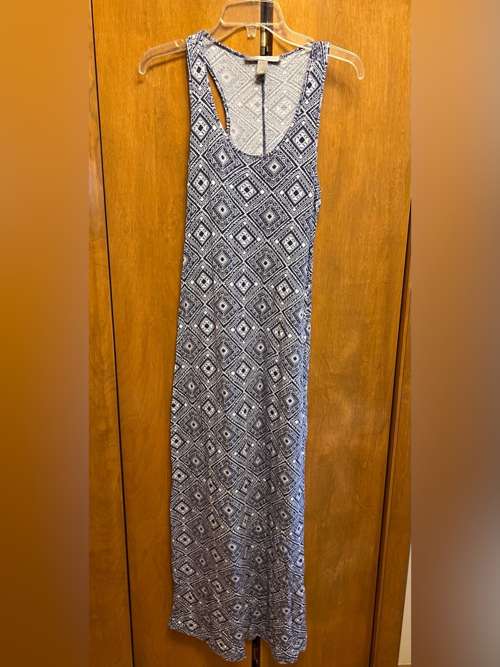 Forever 21 Navy and White Aztec Print Maxi Dress